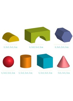 BAYBEE Wooden Geometry Shape Stacking Blocks For Kids Toys, Montessori Shape Sorting Blocks With Patterns, Colors And Shapes Early Learning Educational Stacking Toys For Children 3+Years Boys Girls  - Image 5