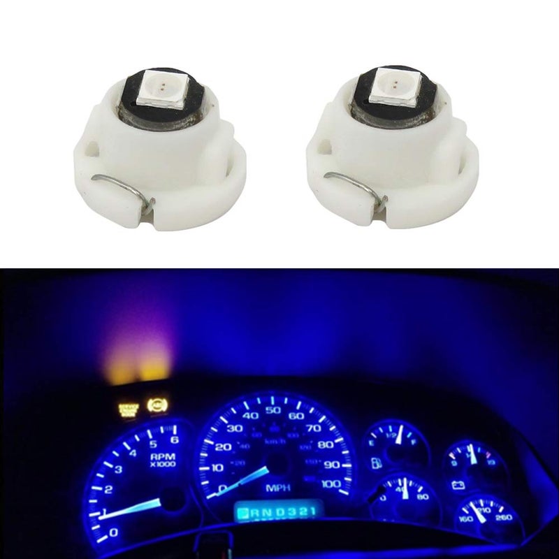 Generic WLJH 10x Blue T4.7/T5 Neo Wedge 3030SMD Chip 12mm Base Led Car Instrument Cluster Dashboard Gauge Bulb HVAC AC Heater Climate Controls Lamps Switch Indication Interior Light Replacement  - Image 1