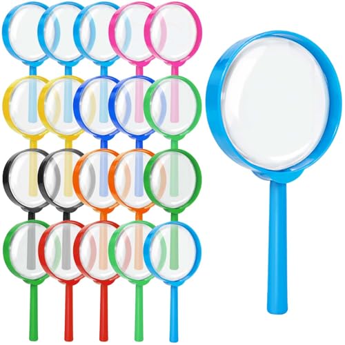 SenseYo 20 PCS Mini Magnifying Glass for Kids, 5X Small Kid Magnifier for Hobbies and Science - Image 1