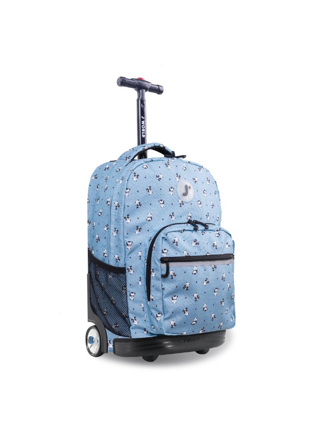 J World New York Sunrise Kids Rolling Backpack - PANDA - Image 2