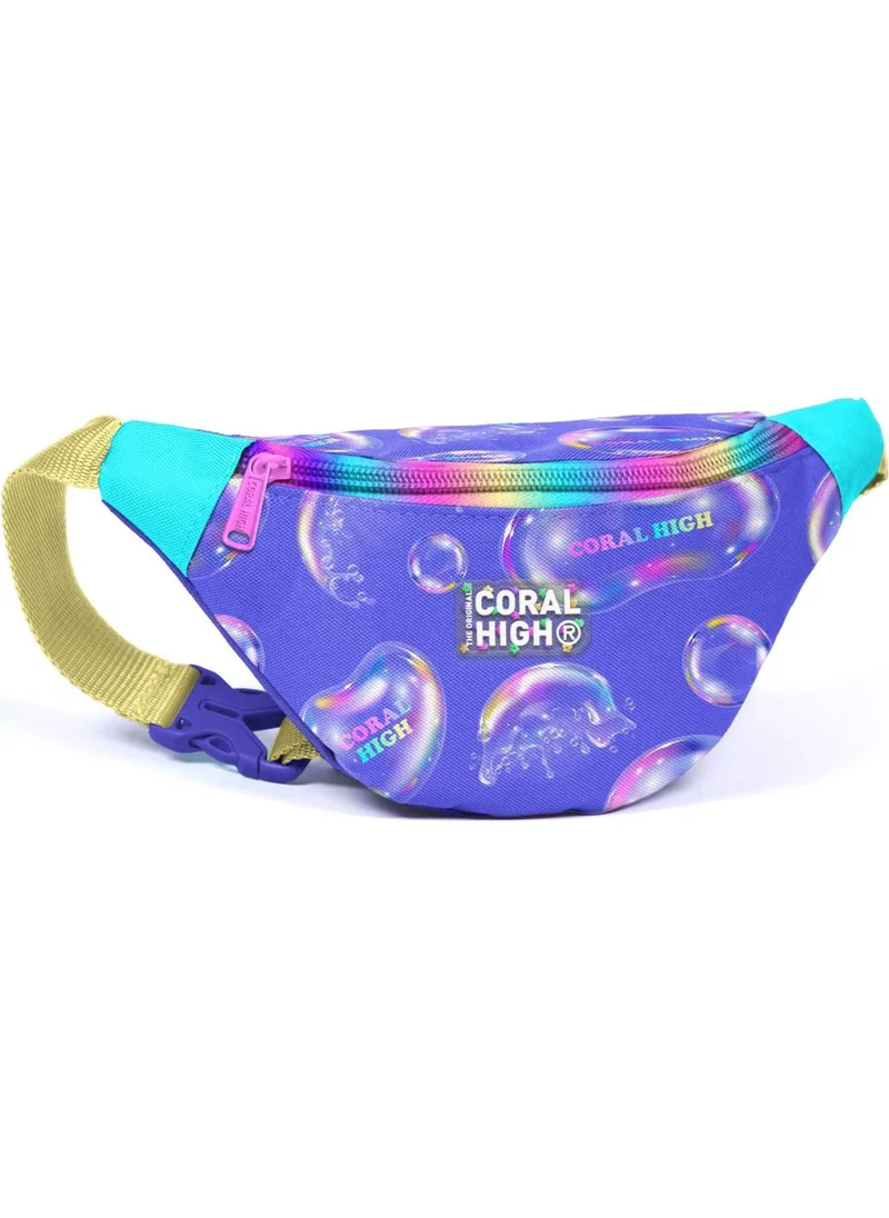 CORAL HIGH Kids Lavender Pink Bubble Pattern Waist Bag 11532