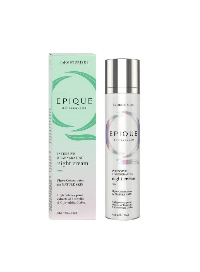 Epique Switzerland Intensive Regenerating Night Cream ; Deep Wrinkle Action Formula For Mature Skin ; Improves Skin Elasticity & Density ; Reduces Fine Lines & Wrinkles ; Dermatologically Tested (50Ml) - Image 2