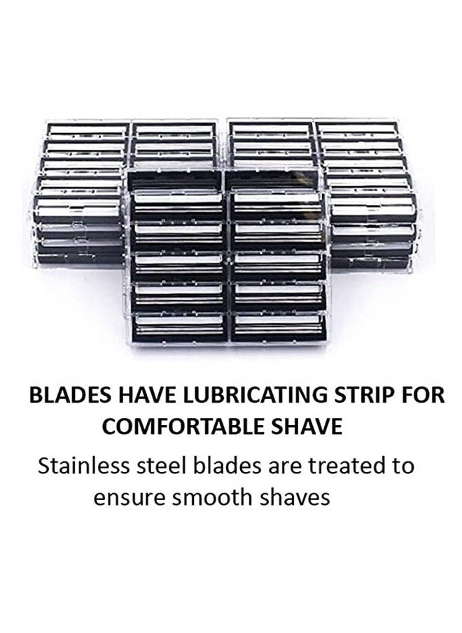 taconic shave ** 200 Count ** Taconic Shave Twin Blade Razor Refill Cartridges With Lubricating Strip Compatible With Gillette Trac 2 Gillette Atra Vector And Contour Razor Handles Made In The Usa  - Image 5