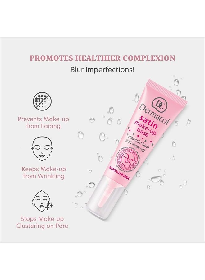 Dermacol Satin Makeup Base, Matte Face Primer for Wrinkles and Pores, Transparent Makeup Primer for Oily Skin & Dry and Combination Skin, Easy to Blend Pore Filling Primer, No Preservatives, 10 mL - Image 3
