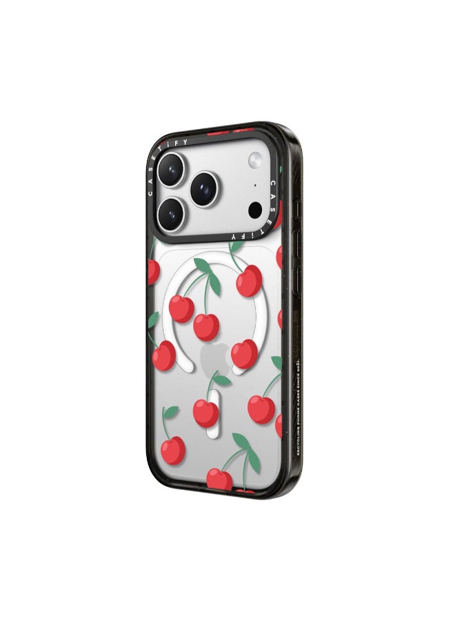 Casetify IMPACT Case w/ Magsafe for Apple iPhone 17 Pro 6.3" 2025 | 8.2-Ft Drop Protection, Fashion Cover, Instagrammable, Slim & Lightweight, Eco-Friendly, Wireless Charging - Cherries/Black - Image 2