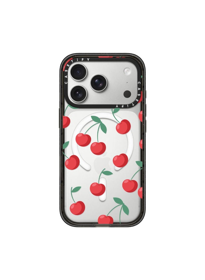 Casetify IMPACT Case w/ Magsafe for Apple iPhone 17 Pro 6.3" 2025 | 8.2-Ft Drop Protection, Fashion Cover, Instagrammable, Slim & Lightweight, Eco-Friendly, Wireless Charging - Cherries/Black - Image 1