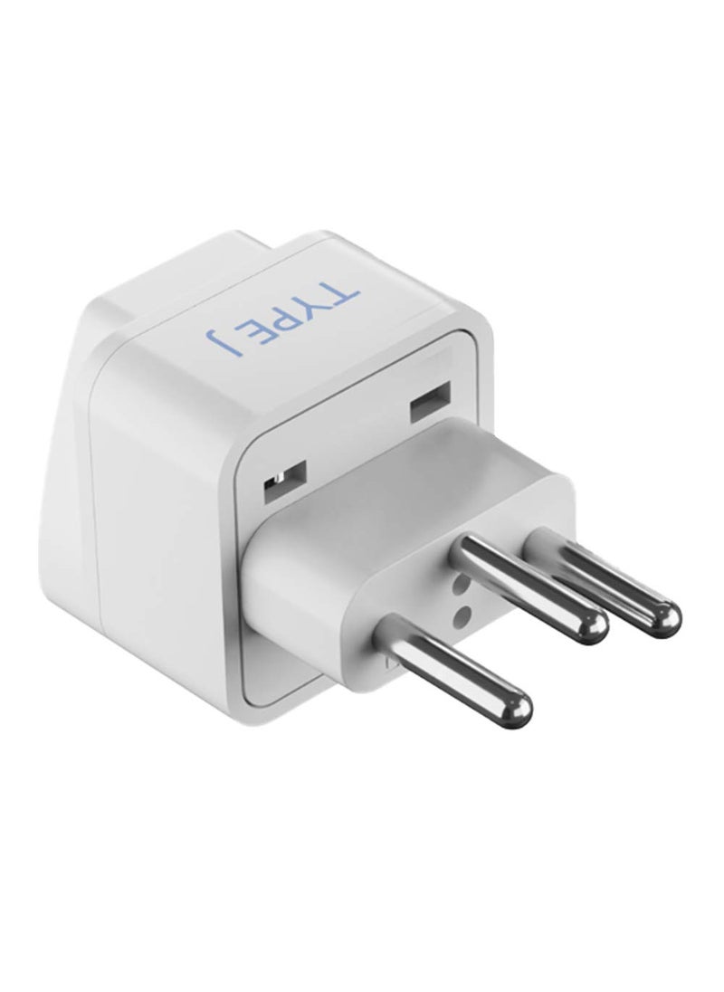 Ceptics Ceptics India to Switzerland Rwanda Liechtenstein Type J Travel Adapter Plug CE Certified RoHS Compliant GP11A  - Image 1