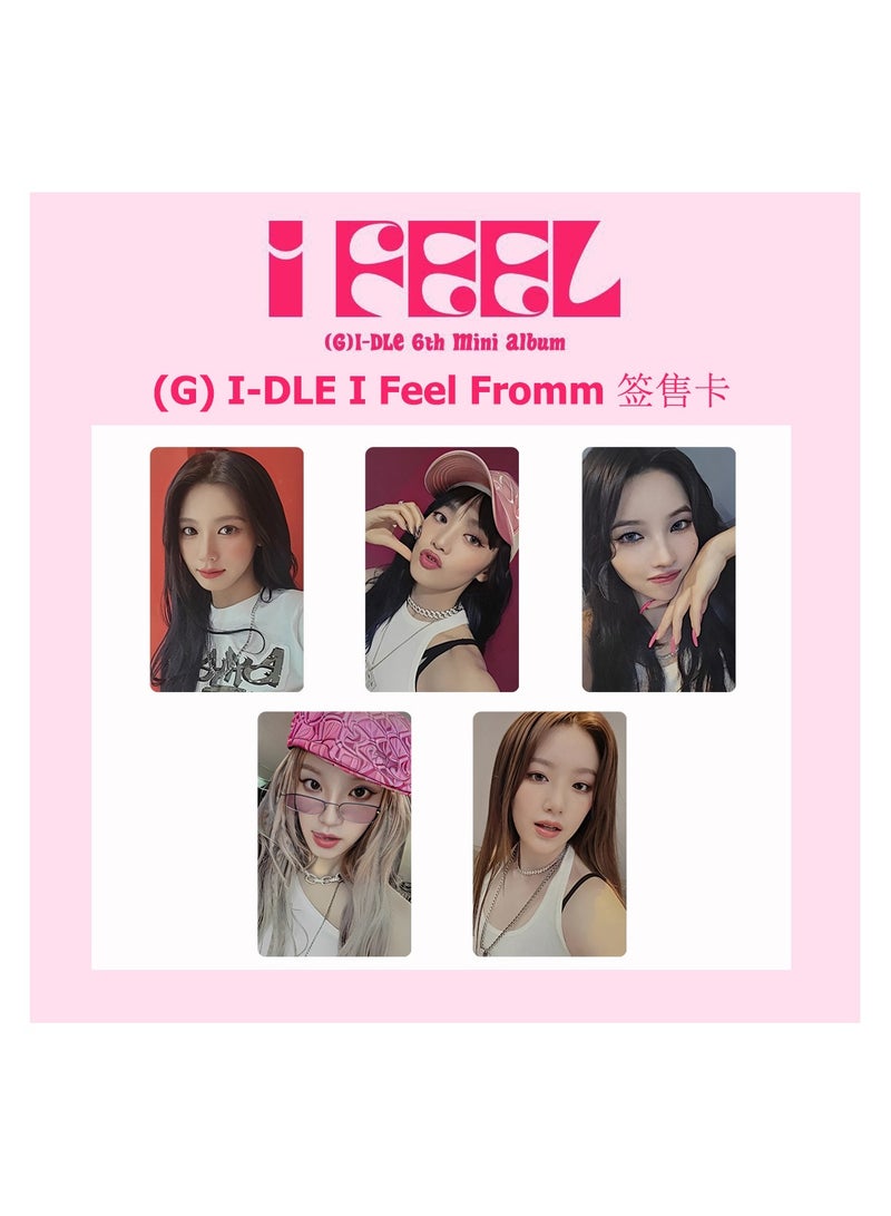 NIBEMINENT 5 Pcs Kpop (G)I-DLE FEEL Lomo Cards Card For Fans Collection Gifts
