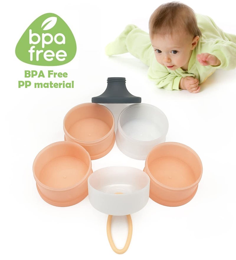 LADISO Baby Formula Dispenser, Formula Container, Portable Milk Powder Dispenser Container, Baby Feeding Travel Storage Container, Non-Spill Stackable Baby Snack Storage Container, BPA Free, 2 Packs - Image 3