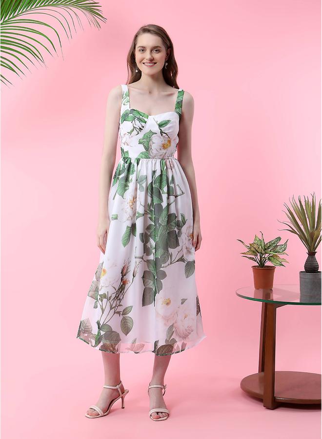 Mish Floral Print Midi Dress - Image 1