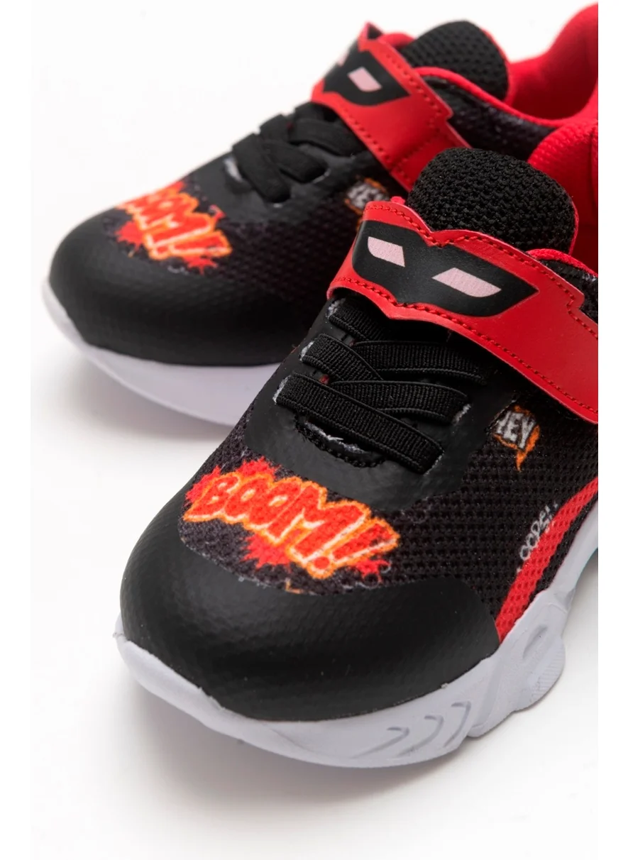 Mnpc Boys Black Anatomically Supported Sports Shoes