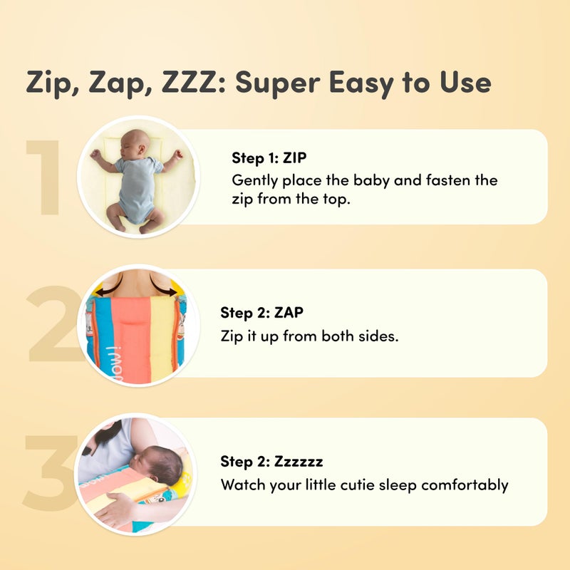 Mylo Baby 4 in 1 Baby Sleeping Bag/Carry Nest with 3 Way Opening Zip | Soft & Snuggly Sleeping Bag for Baby | Cotton Baby Bed for New Borns & Infants (Magical Rainbow) - Image 3