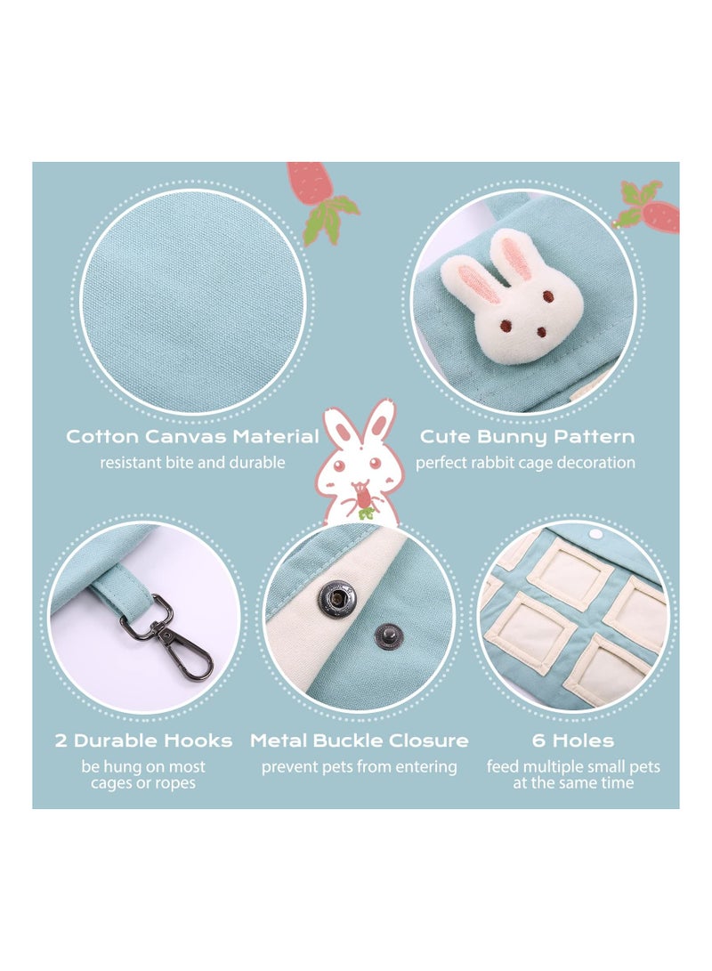 SYOSI Small Pet Animal Hay Feeder, Bunny Hay Feeder Bag Cage Hay Feeder Bag Thicken Cloth Hay Feeder Cotton Canvas Hay Storage with 6 Holes for Bunny Guinea Pig Chinchilla Hamster Small Pets Animals  - Image 5