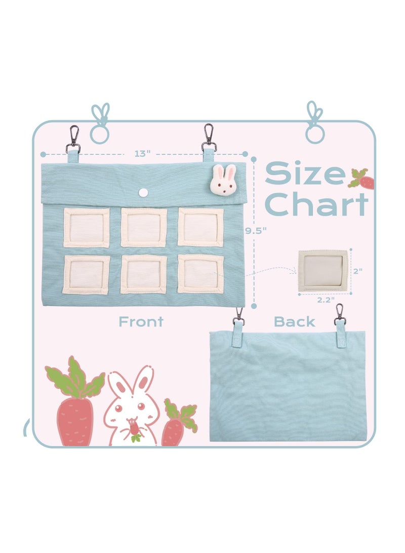 SYOSI Small Pet Animal Hay Feeder, Bunny Hay Feeder Bag Cage Hay Feeder Bag Thicken Cloth Hay Feeder Cotton Canvas Hay Storage with 6 Holes for Bunny Guinea Pig Chinchilla Hamster Small Pets Animals  - Image 3