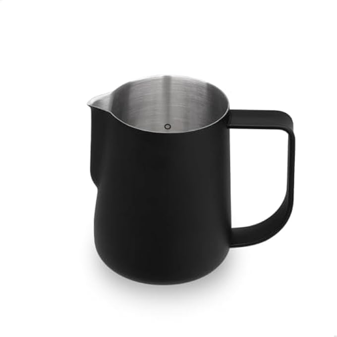 WATCHGET Milk Frothing Pitcher 250Ml8Oz Stainless Steel Espresso Steaming Pitcher Milk Coffee Cappuccino Latte Art Barista Steam Pitcher Milk Frothing Jug Black - Image 1
