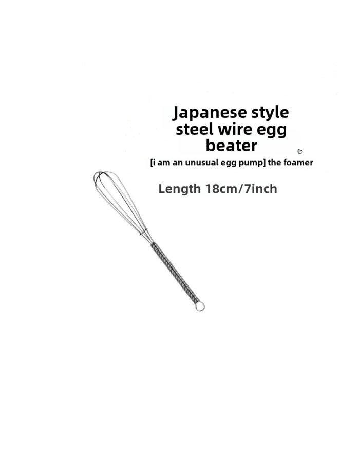 Generic - Mini Manual Egg Beater Spring Handle 430 Stainless Steel Small Egg Mixer Cream Whisk Kitchen Utensils For Daily Use-Color:18cm 7 Inch - Image 1