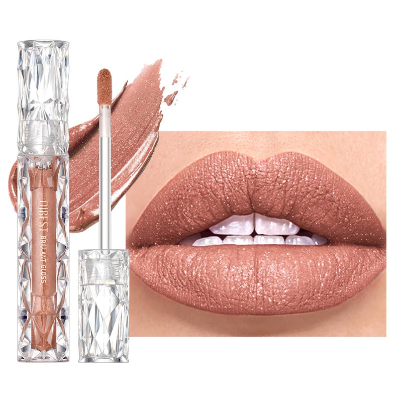 Easilydays Easilydays Glitter Liquid Lip Gloss Diamond Shimmer Lipstick Metallic Matte Lipstick High Pigment Waterproof Long Lasting Lip Glaze Sparkling Glossy Liquid Lipstick Lip Gloss for Women 07 