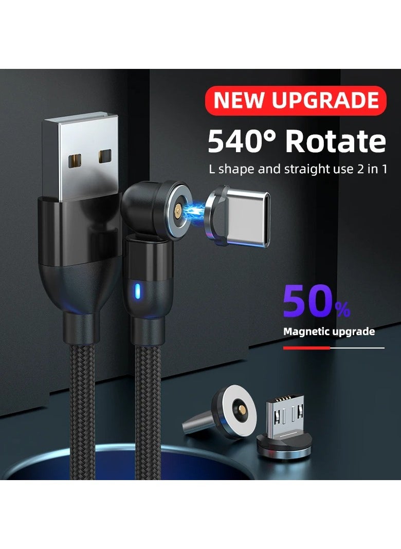 SQURE - 3-in-1 USB Charging Cable – Durable & Multi-Functional | 2.4A Fast Charging | Compatible with All Devices  A 3-in-1 USB charging cable with three connectors (Micro USB + Type-C + additional tip) to meet all needs. Made from braided nylon, pure copper, and durable aluminum for long-lasting use. Supports 2.4A current for fast and safe charging. Compatible with mobile phones, gaming devices, cameras, printers, smartwatches, power banks, and more. Strong design with a metal casing and a 1-meter length for convenience - Image 1