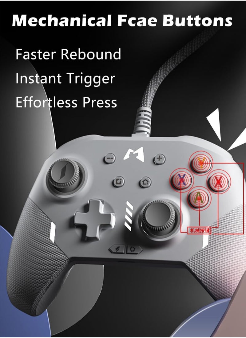 MOBAPAD MOBAPAD Wireless Pro Controller with Hall Effect Sensing Joystick, Compatible with Switch, Windows and Steam Deck, Turbo, Gyro Axis, Dual Shock, and Motion Control, Easy and Long Game, ALPS Joysticks, NFC(Black)  - Image 5