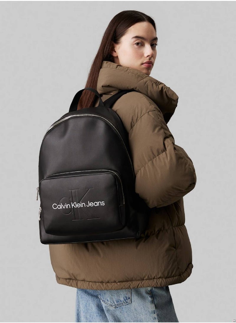 Calvin Klein Jeans Women's  Round Backpack , Black - faux leather  - Image 2