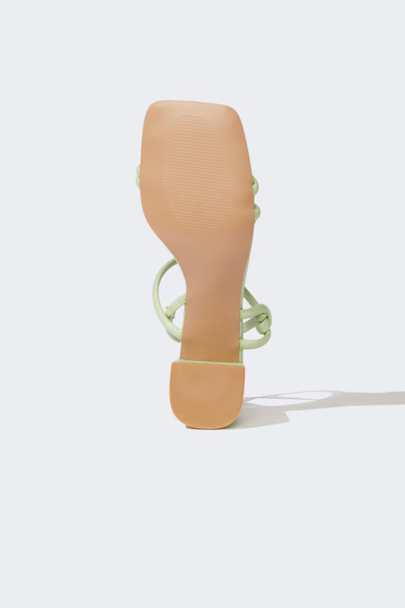 DeFacto Green Woman Woman Faux Leather Heeled Sandals Casual - Image 5