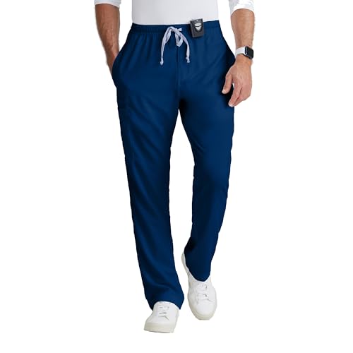 BARCO Grey’s Anatomy Classic Evan Scrub Pant for Men – Indigo, 5-Pocket Zip-Fly Scrub Bottoms with Natural Stretch, Soil Release Fabric, and Super-Soft Finish – XS, Tall Fit - Image 1