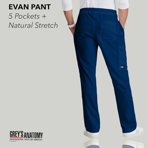 BARCO Grey’s Anatomy Classic Evan Scrub Pant for Men – Indigo, 5-Pocket Zip-Fly Scrub Bottoms with Natural Stretch, Soil Release Fabric, and Super-Soft Finish – XS, Tall Fit - Image 2