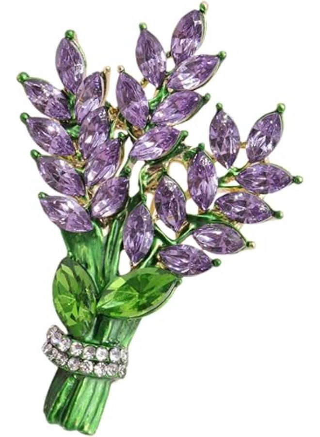 Goolsky Lavender flower brooch crystal rhinestone tulip brooch elegant accessories jewelry women brooches and pins fashion jewelry wedding flowers lapel pin - Image 1