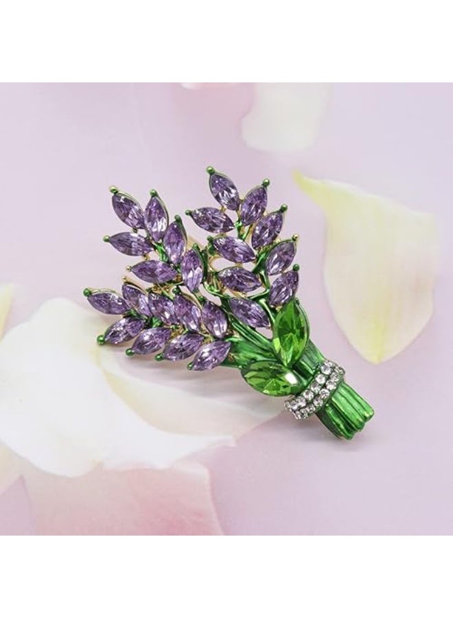 Goolsky Lavender flower brooch crystal rhinestone tulip brooch elegant accessories jewelry women brooches and pins fashion jewelry wedding flowers lapel pin - Image 5