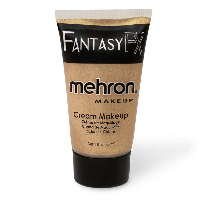Mehron Makeup Fantasy FX Cream Makeup | Water Based | Halloween | Gold Face & Body Paint For Adults 1 fl oz (30ml) (Gold) - Image 1