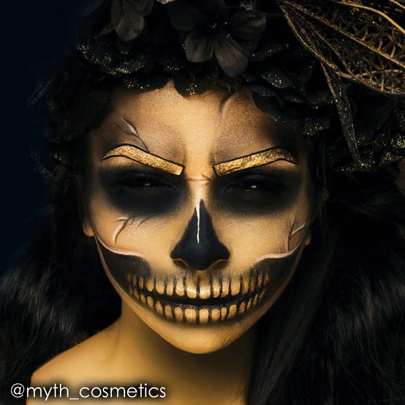 Mehron Makeup Fantasy FX Cream Makeup | Water Based | Halloween | Gold Face & Body Paint For Adults 1 fl oz (30ml) (Gold) - Image 3