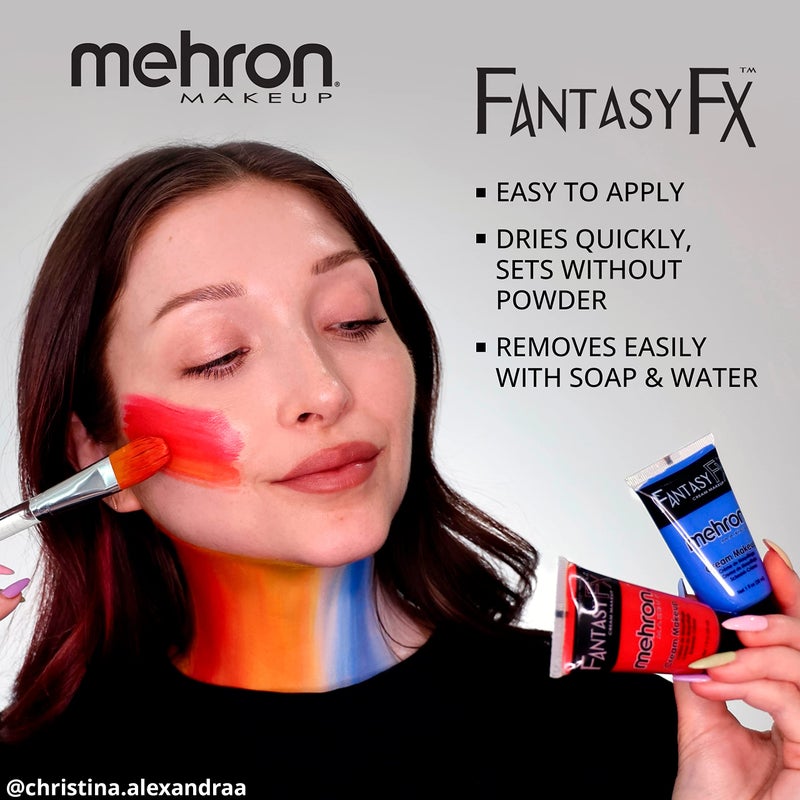 Mehron Makeup Fantasy FX Cream Makeup | Water Based | Halloween | Gold Face & Body Paint For Adults 1 fl oz (30ml) (Gold) - Image 4
