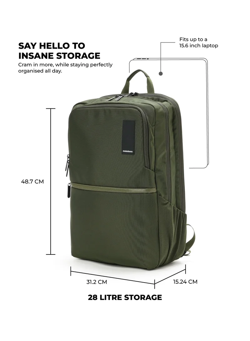 موكوبارا للتجارة ذ.م.م The Kaleido Backpack, Water-Resistant 15.6" Laptop Bag with Luggage Sleeve for Work, Travel, and Daily Use - Suitable for Men and Women