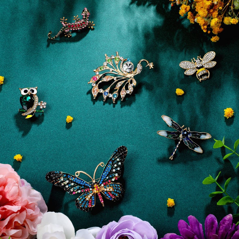 Bukela 7Pcs Women Brooches Bulk Set, Rhinestone Pin Crystal Vintage Brooch Retro Pin for Women Girls Mother's Day Gifts - Image 4