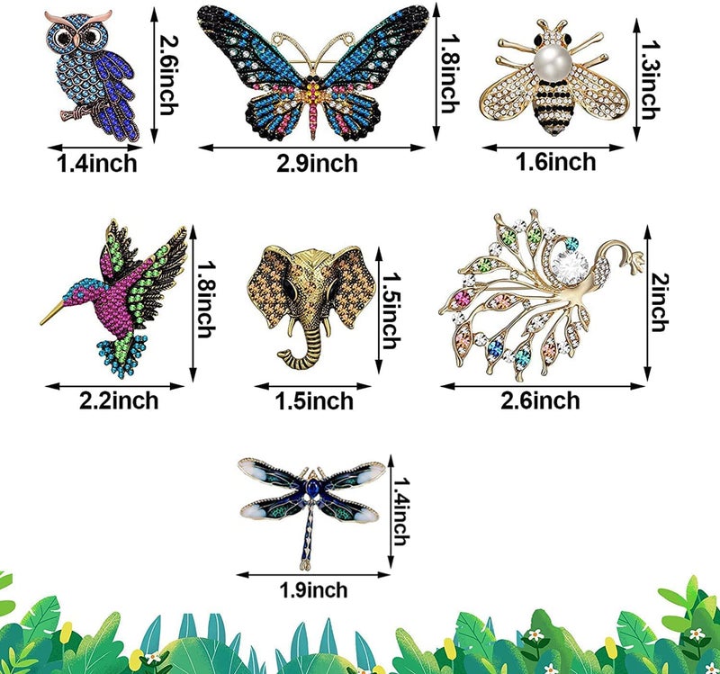 Bukela 7Pcs Women Brooches Bulk Set, Rhinestone Pin Crystal Vintage Brooch Retro Pin for Women Girls Mother's Day Gifts - Image 3