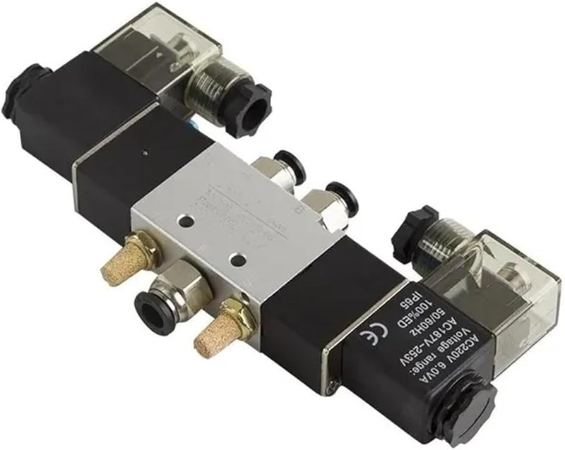 4V420 15 AC220V 5 Way 2 Position 1 4 Inch Pneumatic Solenoid Valve Aluminum Alloy - Image 4