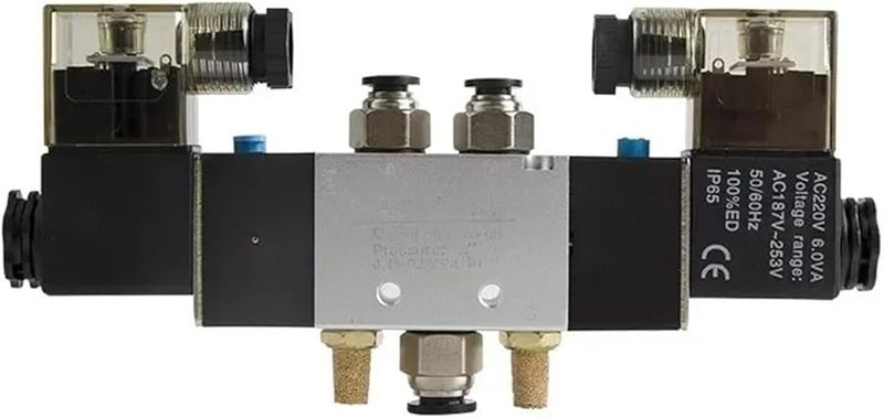 4V420 15 AC220V 5 Way 2 Position 1 4 Inch Pneumatic Solenoid Valve Aluminum Alloy - Image 5