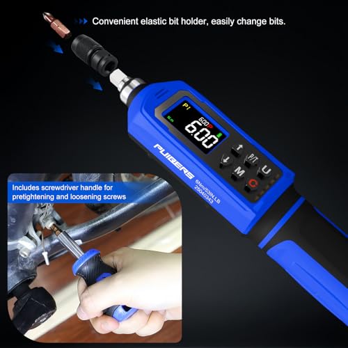 PUIBERS 46 Pcs Digital Torque Screwdriver Set 1/4",0.8-53.2 LB.IN Adjustable Inch Pound Torque Screwdriver, Torque Wrench Screwdriver ±1% Accuracy, LCD with Buzzer & LED Alerts - Image 5