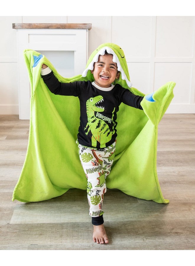 Lazy One Lazy One Wearable Hooded Blanket for Kids, Animal Hooded Blanket (Dinosaur) - Image 3