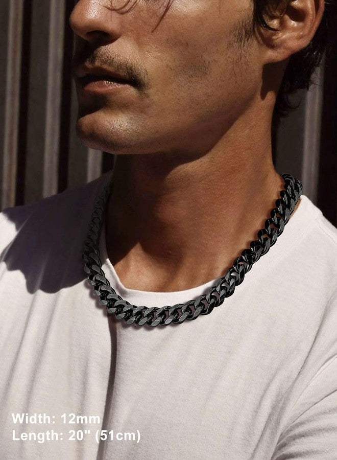 Suplight 3mm/6mm/9mm/12mm Miami Curb Cuban Link Chain for Men Women, 316L Stainless Steel /18K Gold/Black Plated Mens Jewelry Hip Hop Chain 18"/20"/22"/24"/26"/28"/30", - Image 2