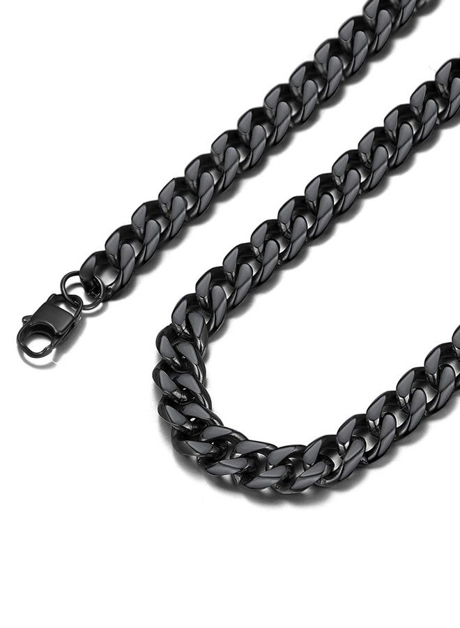 Suplight 3mm/6mm/9mm/12mm Miami Curb Cuban Link Chain for Men Women, 316L Stainless Steel /18K Gold/Black Plated Mens Jewelry Hip Hop Chain 18"/20"/22"/24"/26"/28"/30", - Image 1