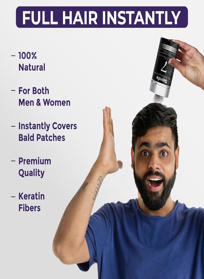 Sanfe Instant Bald Spot Covering Fibers (22g) | For Fine and Thinning Hair for an Instantly Thicker & Fuller Look - Best Value & Superior Formula | Black - Image 3