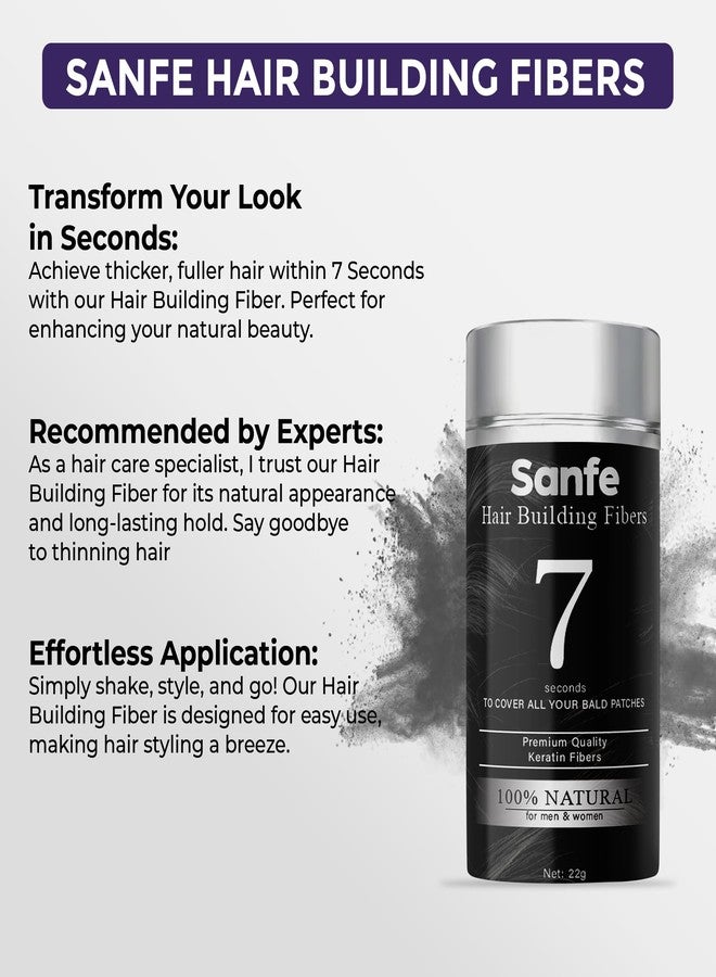 Sanfe Instant Bald Spot Covering Fibers (22g) | For Fine and Thinning Hair for an Instantly Thicker & Fuller Look - Best Value & Superior Formula | Black - Image 5