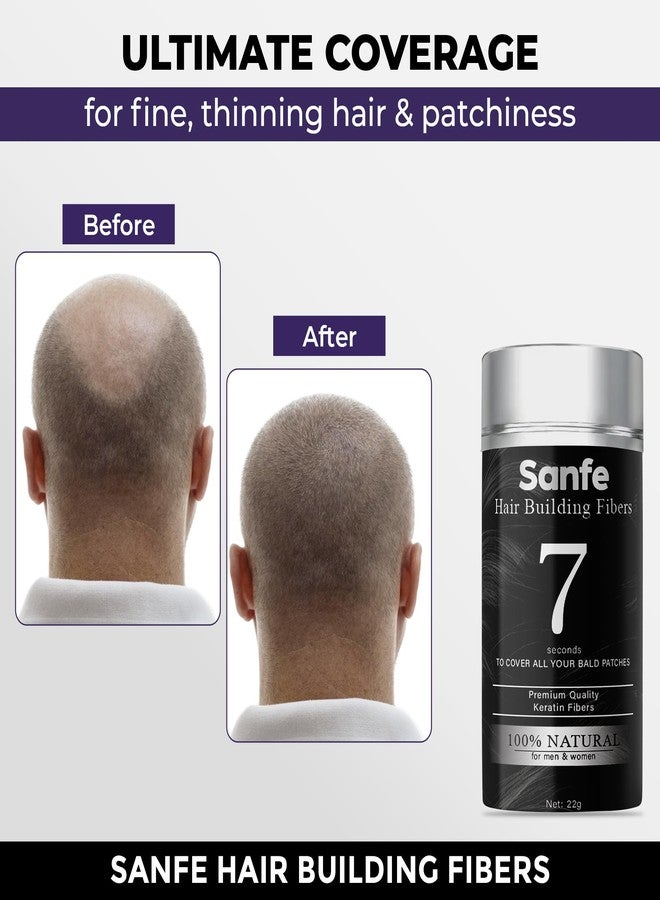 Sanfe Instant Bald Spot Covering Fibers (22g) | For Fine and Thinning Hair for an Instantly Thicker & Fuller Look - Best Value & Superior Formula | Black - Image 2
