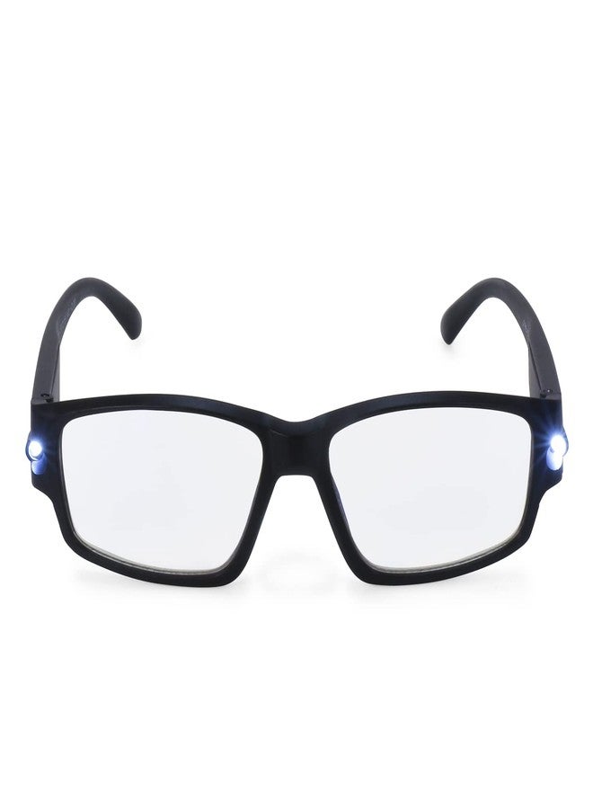 AEC V-Read Unisex Reading Glasses +1.00 Power Full Rim Stylish Blueblock Lenses with Inbuilt Night Mode LED Light & Free Hard Travel Case for Men and Women (Black) - Image 3