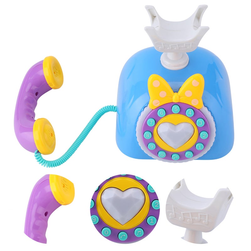 Bilingual Musical Telephone Baby Children Educational Development Pretend Play Toy Gift (Blue) - Image 2