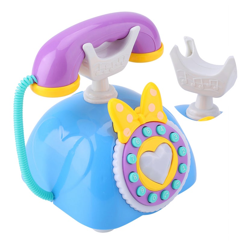 Bilingual Musical Telephone Baby Children Educational Development Pretend Play Toy Gift (Blue) - Image 1