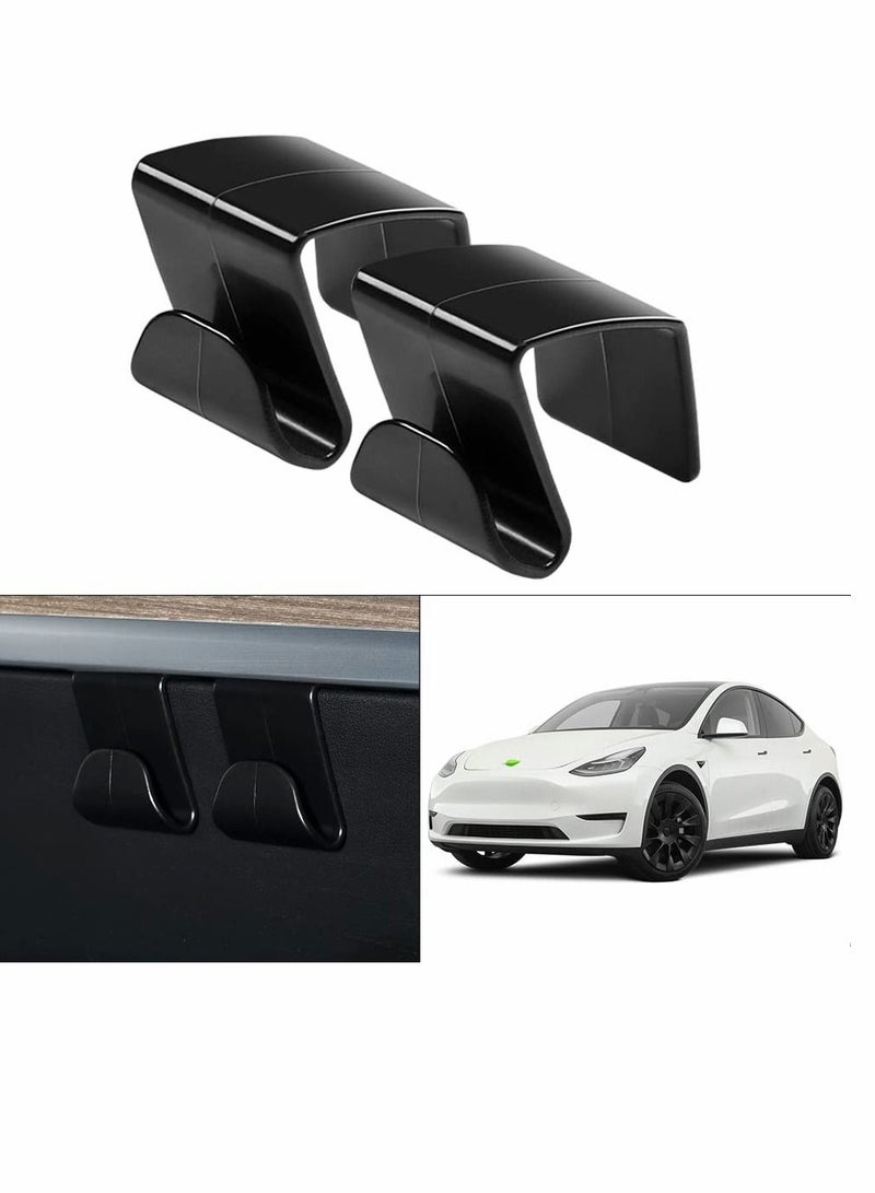 SYOSI Fit for Glove Box Hooks 2020-2022 Tesla Model Y & 2017-2022 Model 3 Accessories Glove Box Organizer Bag Holder, Storage Hanger Clip, Glove Box Hook Co-driver Hook Buckle Convenient Hook, Black, 2pcs  - Image 1