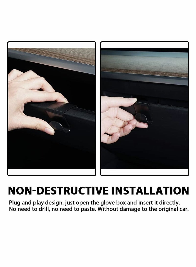 SYOSI Fit for Glove Box Hooks 2020-2022 Tesla Model Y & 2017-2022 Model 3 Accessories Glove Box Organizer Bag Holder, Storage Hanger Clip, Glove Box Hook Co-driver Hook Buckle Convenient Hook, Black, 2pcs  - Image 2