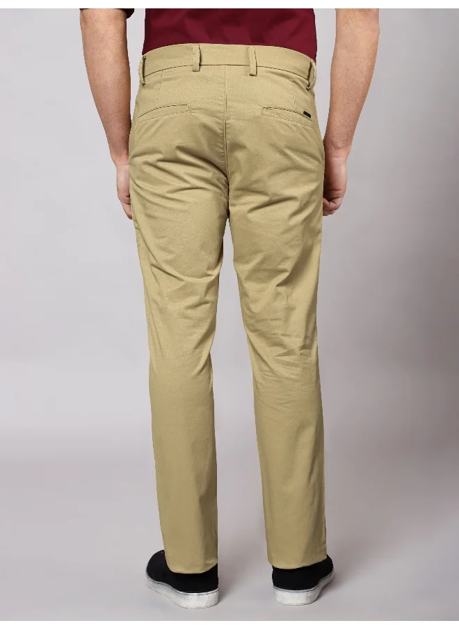 Beyoung BEYOUNG Men's Regular Soild Casual Camel Beige Chinos for Men